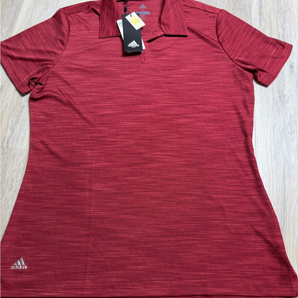 adidas Red Heather Golf Polo Shirt